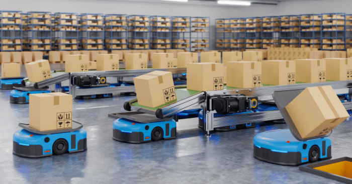 robots sorting parcels