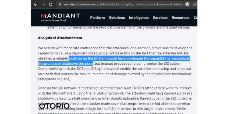 Mandiant's analysis of the TRITON attack framework